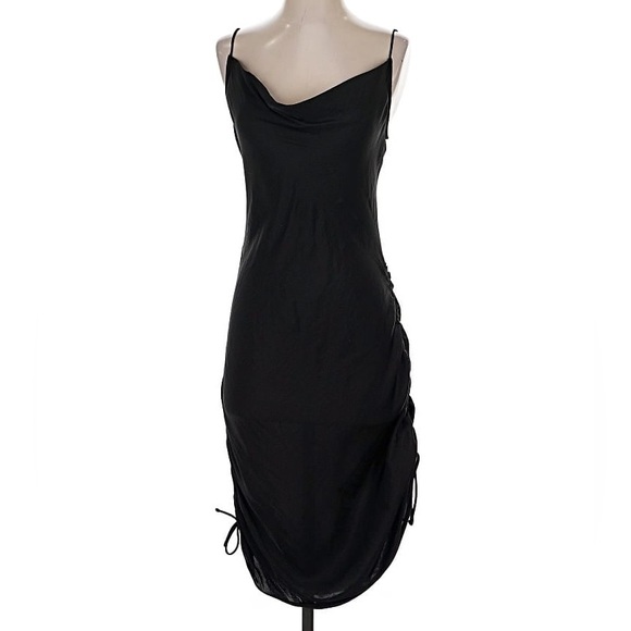 Free People Black Midi Dress with Spaghetti Straps - Picture 1 of 8